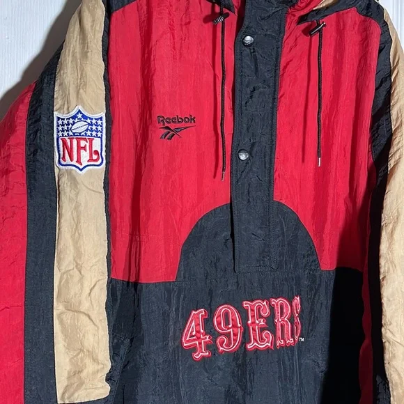 Reebok San Francisco 49ers ジャケット L Vintage NFL Pro Line Reebok 49ers Black & Red Jacket Size Large | eBay